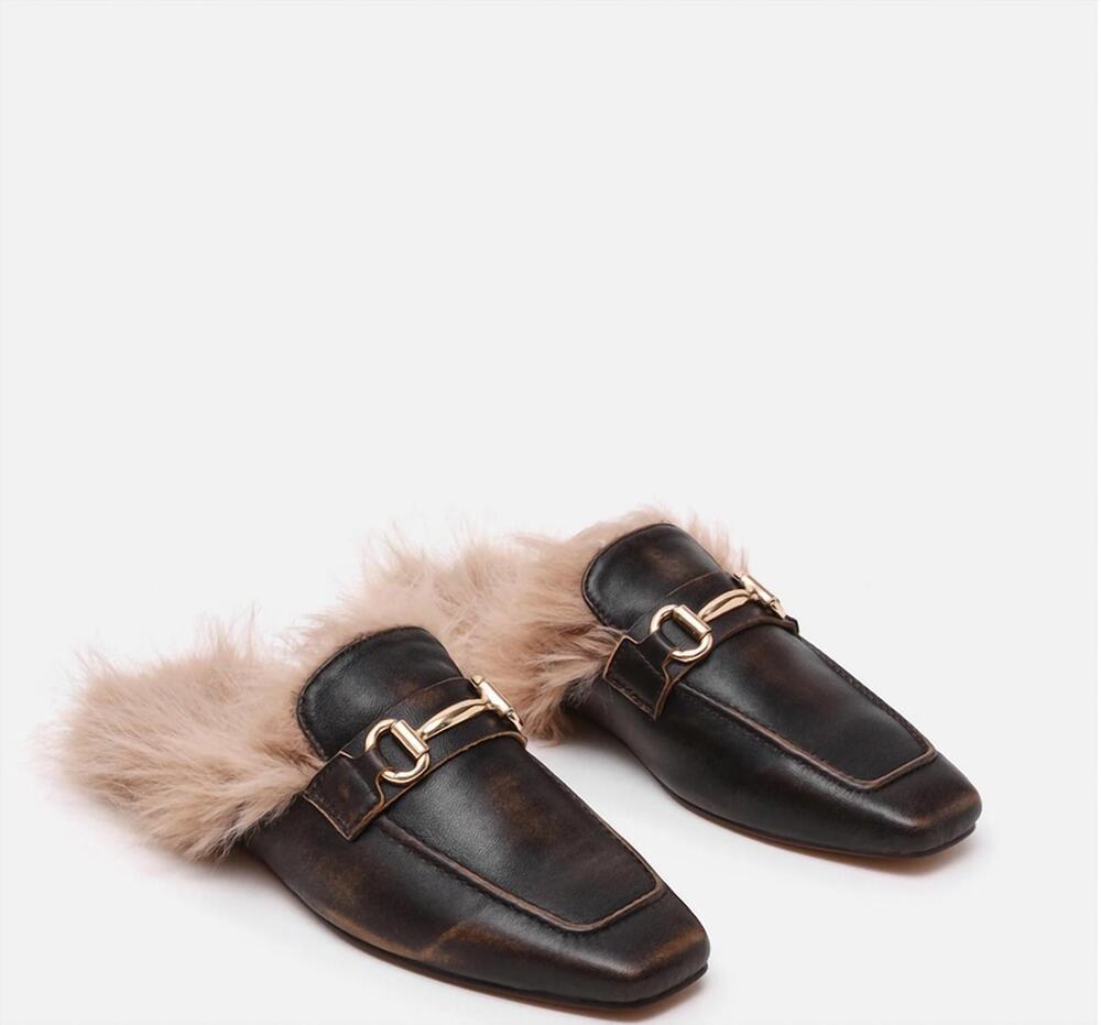 NEW STEVE MADDEN women's romeo backless flat in brown tan
